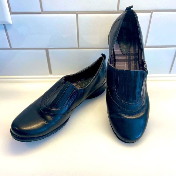 Eurostep Black Leather Shoes PERFECT FOR CULINARY PROFESSIONALS! - Picture 1 of 5